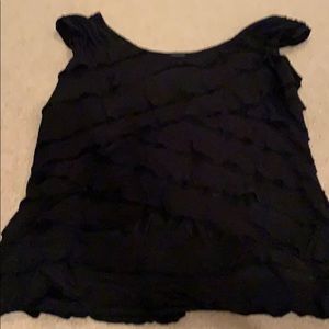 Rafaella Black ruffled tank top